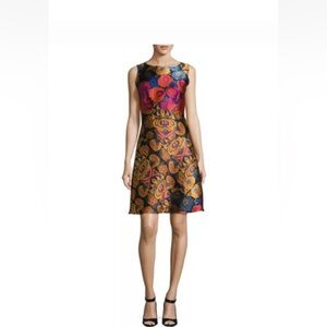 Etro dress size 40 US 4 vibrant sleeveless swing mod designer Italian Christmas